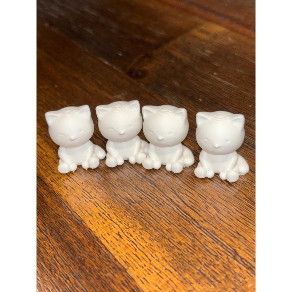 Chibi Kitty Cat Figure Set of 20 Unpainted White | Paint Your Own DIY Craft Kit